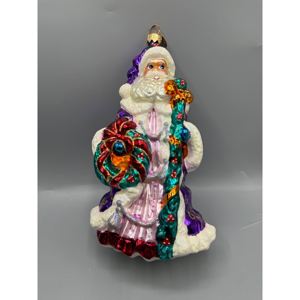 Christopher‎ Radko Yorkshire Nicholas Santa Purple Glass Ornament 00-390-0 NIB